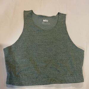 REI Heathered Olive Green Cropped Tank